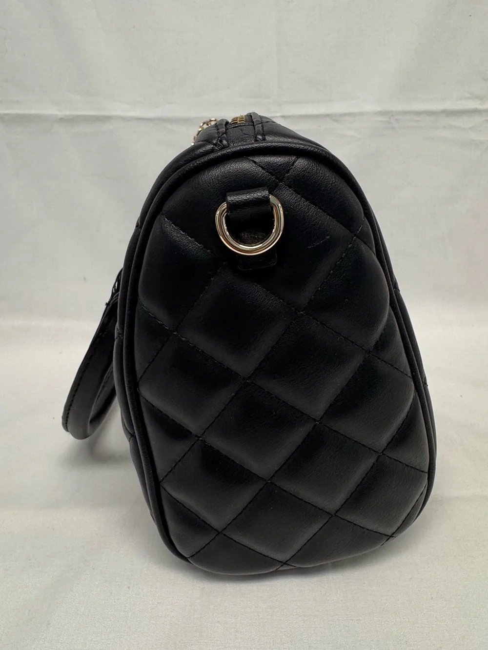 Juicy Couture Black Quilted Satchel Charms Gold Hardware Cute